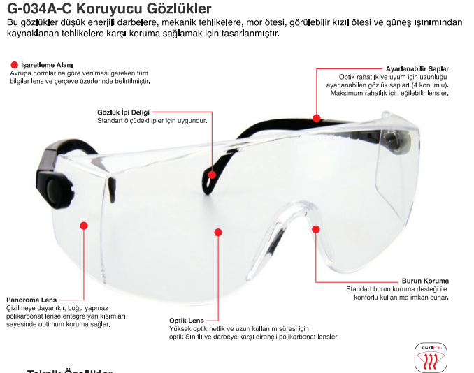 G-034A-C Gözlük Üstü Gözlük - Görsel 2