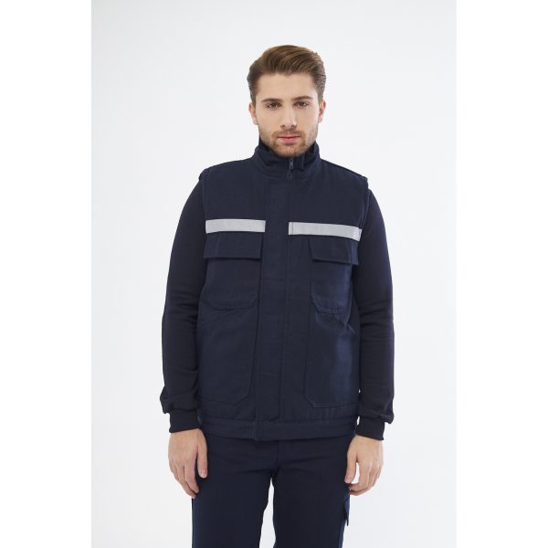 7/7 Gabardin %100 Pamuk Kapitoneli Yelek Lacivert